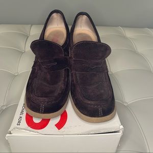 Michael Kors Summit Suede Wedge Loafers Size 9 Brown